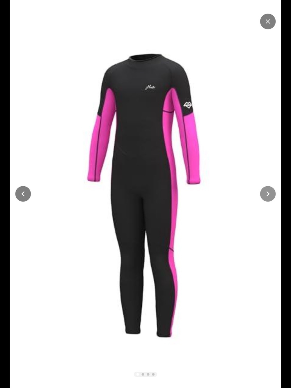 Kids Black and Pink Full-Body Swim Wetsuit